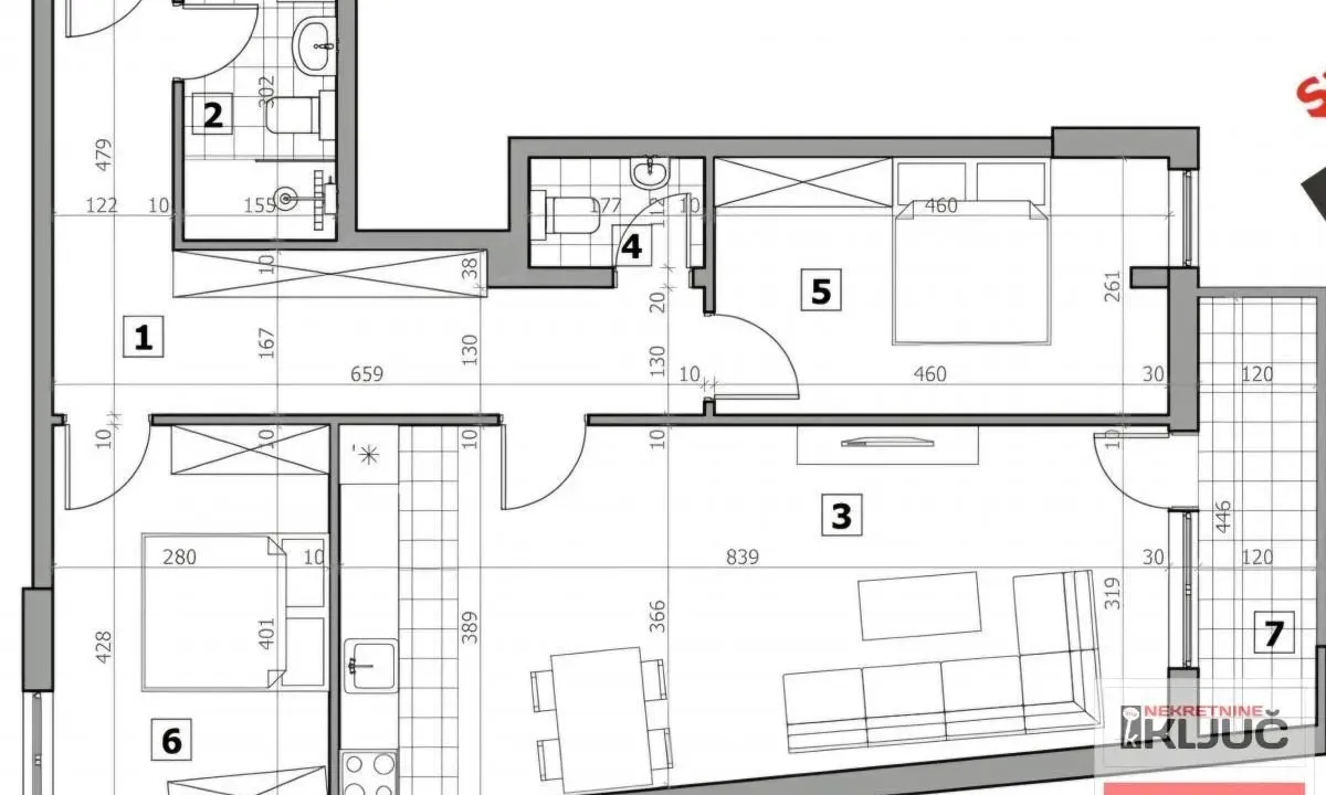 Sale, three bedroom apartment, 80m², Sremska Kamenica, Petrovaradin