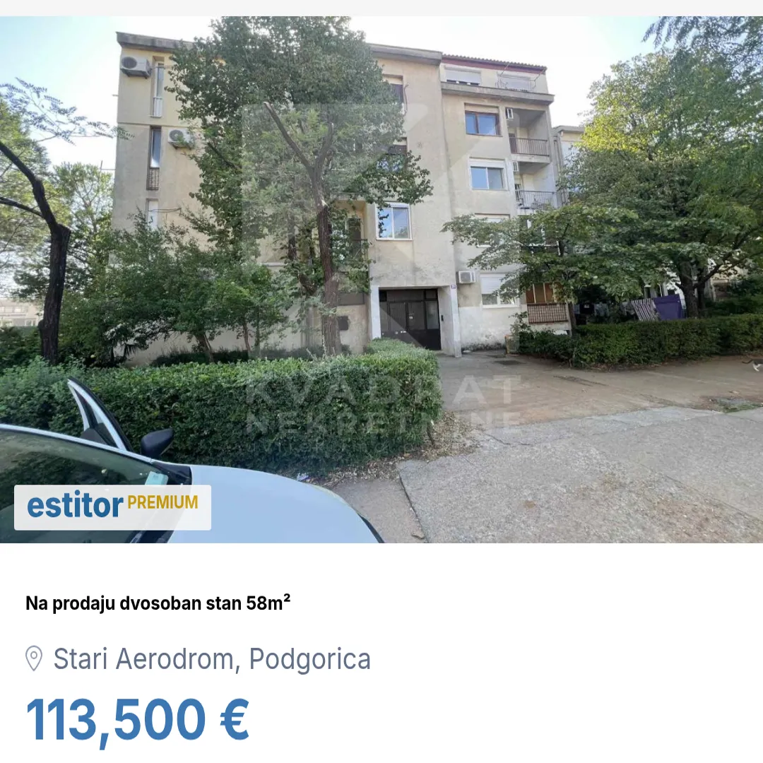 Sale, two bedroom apartment, 58m², Stari Aerodrom, Podgorica