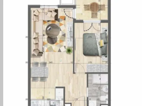 Prodaja, jednosoban stan, 48m², Centar, Bar - image 11