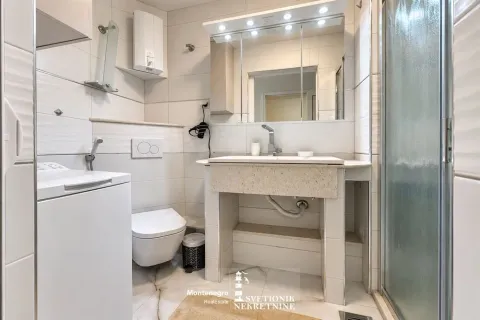 Svijetlo opremljeno kupatilo sa umivaonikom, WC šoljom i tuš kabinom. - image 12