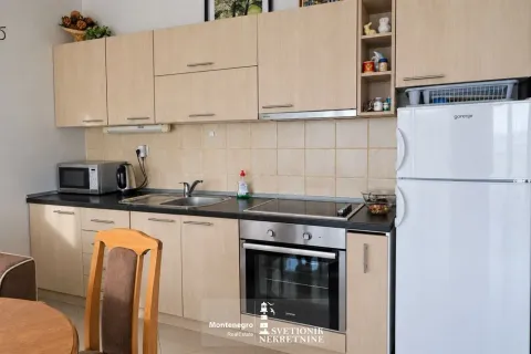 Manja kuhinja sa drvenim elementima i ugradnim kućnim aparatima. - image 7