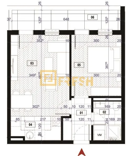 Prodaja, jednosoban stan, 44m², Zabjelo, Podgorica