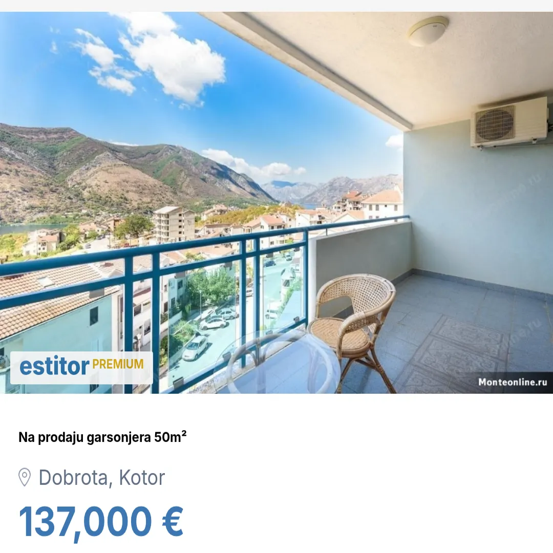 Sale, studio apartment, 50m², Dobrota, Kotor