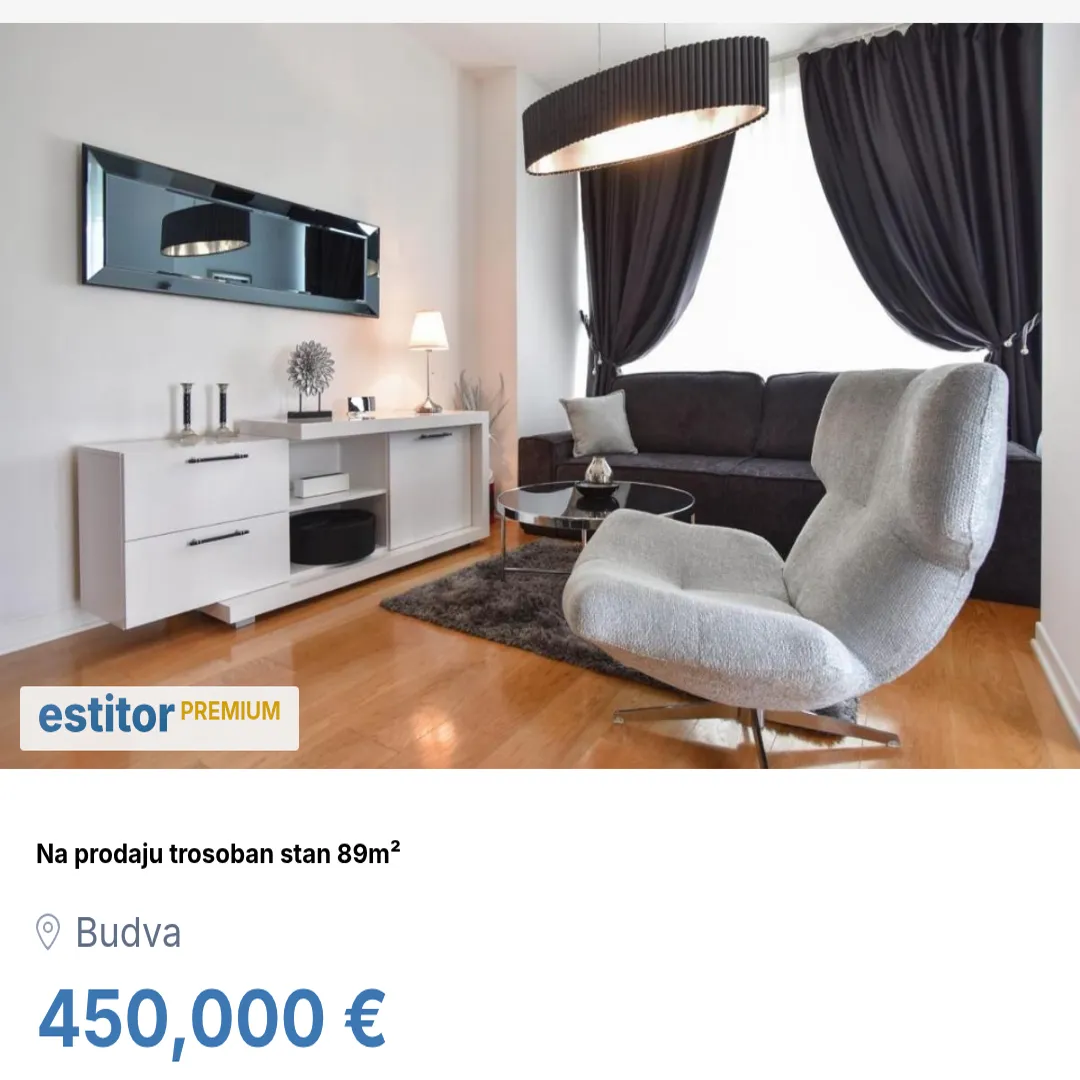 Sale, three bedroom apartment, 89m², Budva, Crna Gora