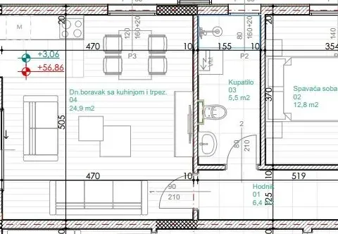 Sale, one bedroom apartment, 55m², Vezirov Most, Podgorica - image 8