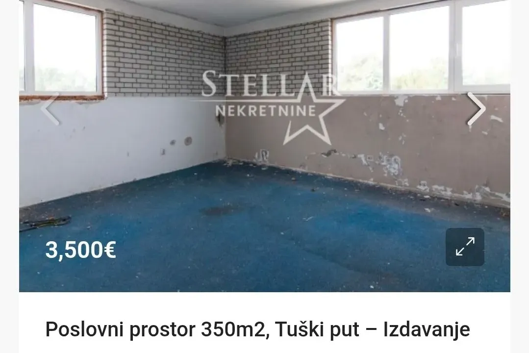 Izdavanje, poslovni prostor, 350m², Tuški Put, Podgorica