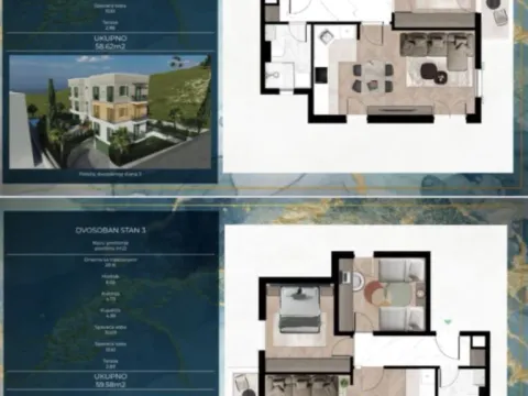 Sale, two bedroom apartment, 60m², Kava, Tivat - image 2