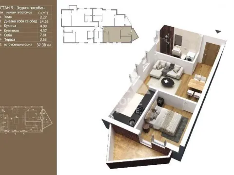 Prodaja, jednosoban stan, 37m², Kotež, Palilula Sve Podlokacije - image 4