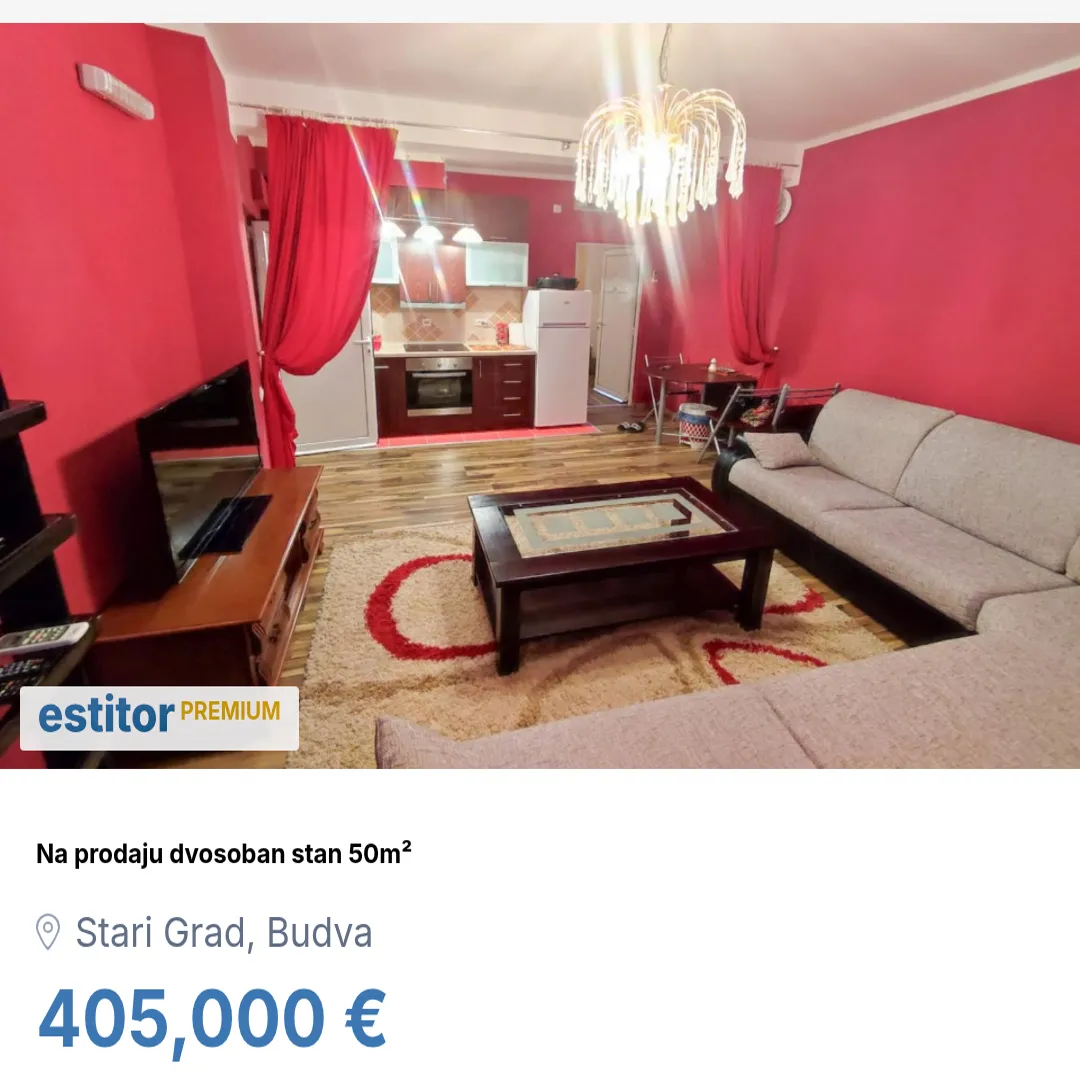 Sale, two bedroom apartment, 50m², Stari Grad, Budva