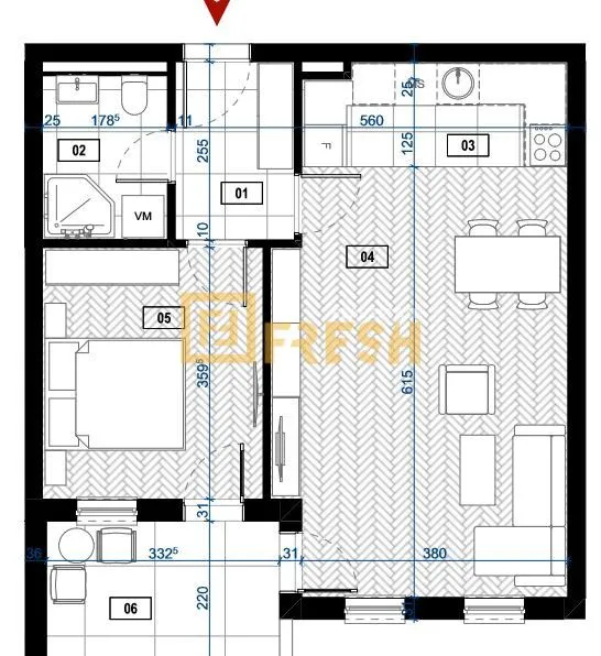 Prodaja, jednosoban stan, 57m², Zabjelo, Podgorica