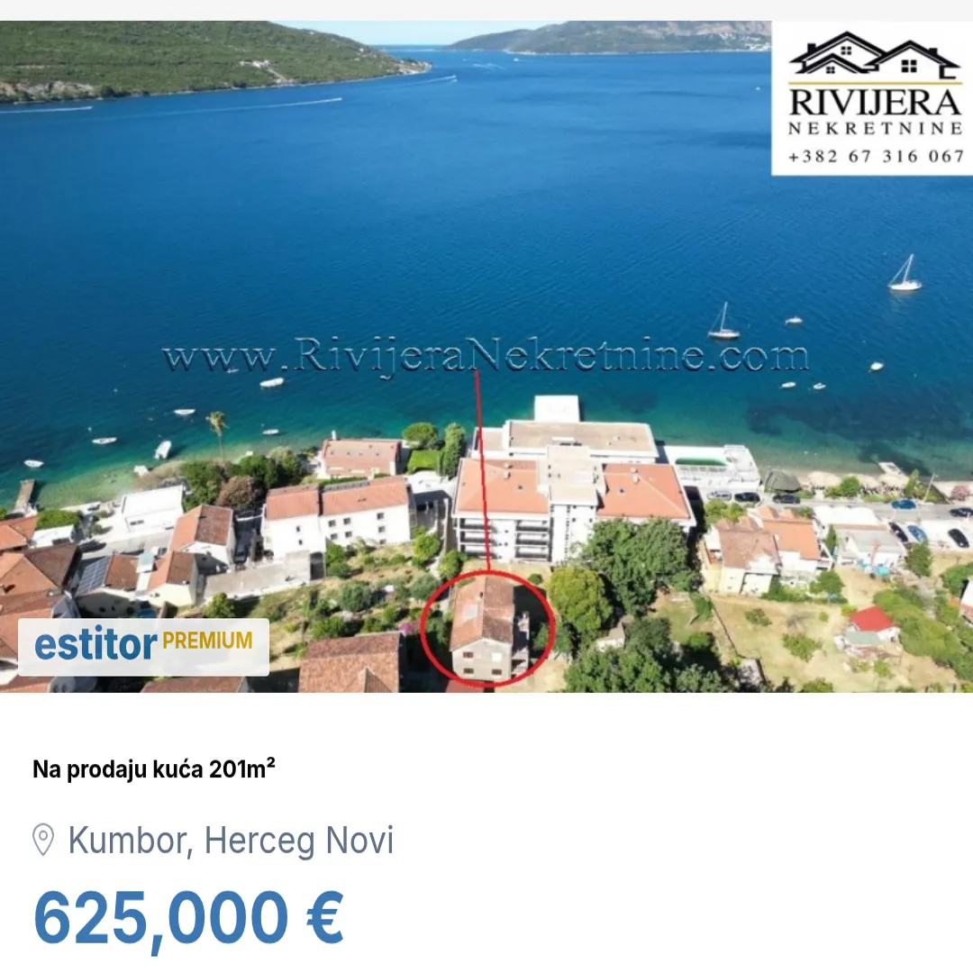 Prodaja, kuća, 201m², Kumbor, Herceg Novi