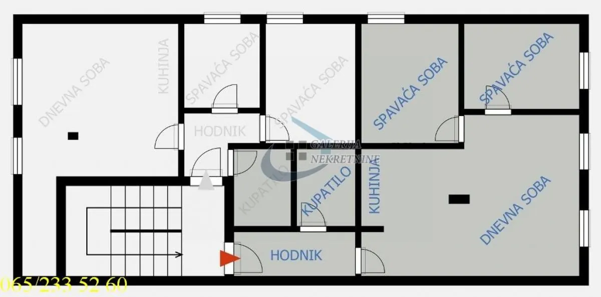 Sale, three bedroom apartment, 56m², Čubura, Beograd