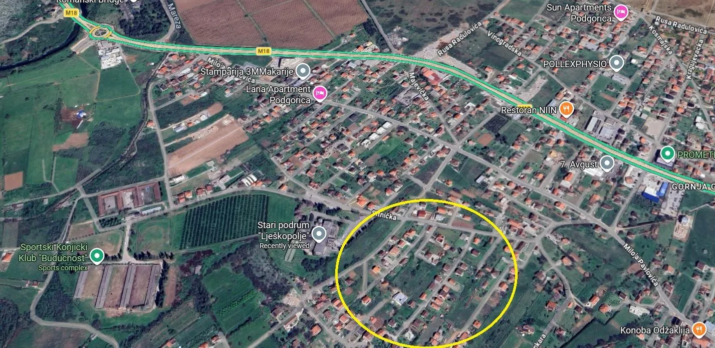Prodaja, plac, 480m², Gornja Gorica, Podgorica