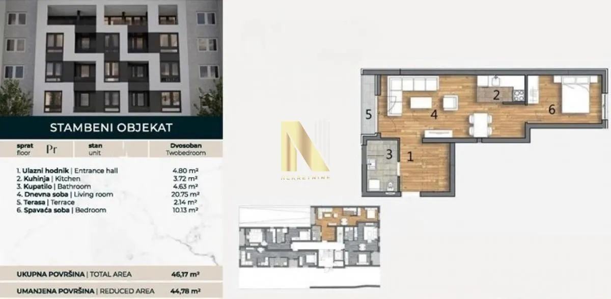 Prodaja, dvosoban stan, 48m², Telep, Novi Sad Sve Podlokacije