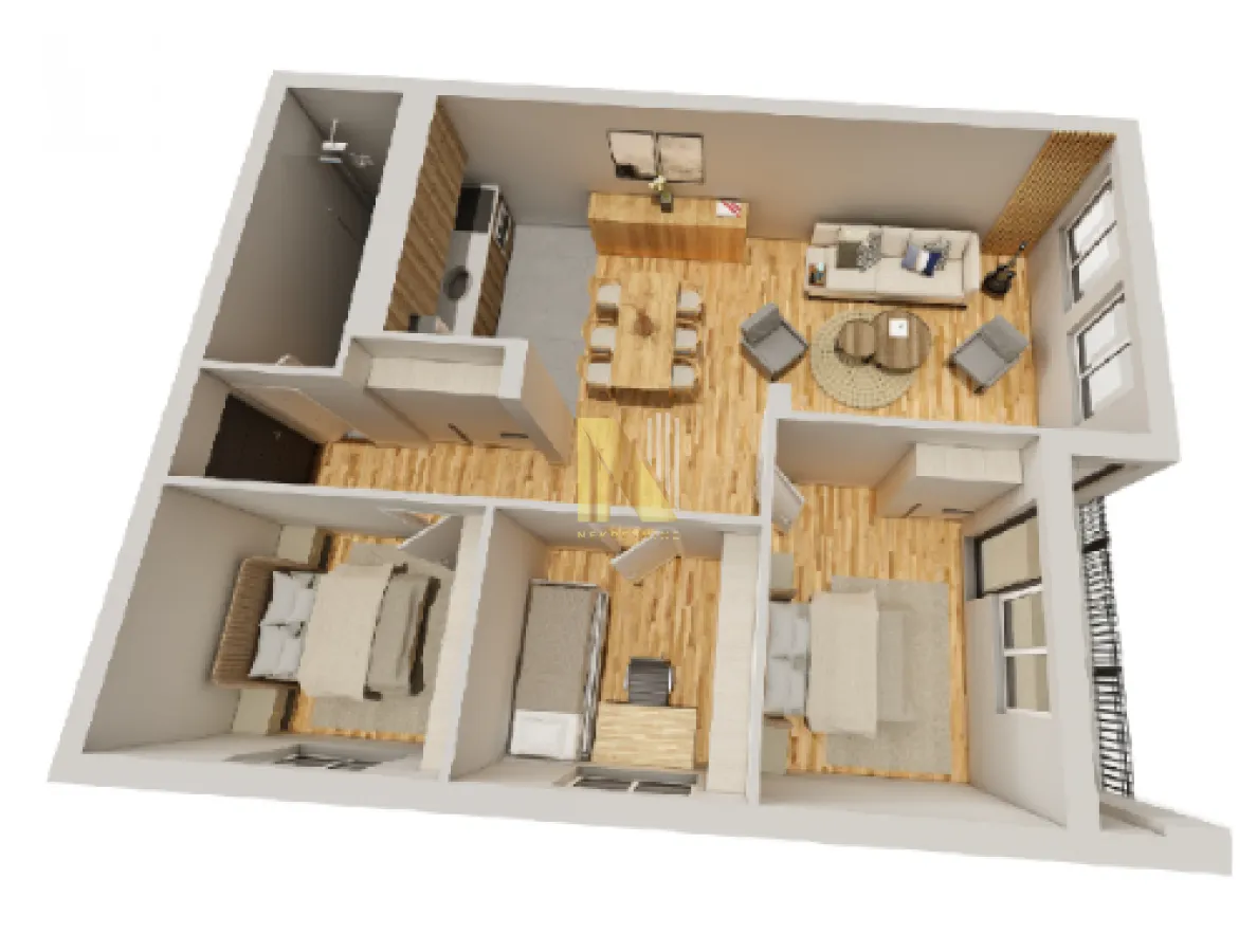 Prodaja, četvorosoban stan, 95m², Karagača, Petrovaradin