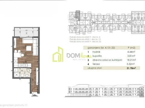 Sale, studio apartment, 31m², Donja Gorica, Podgorica - image 3