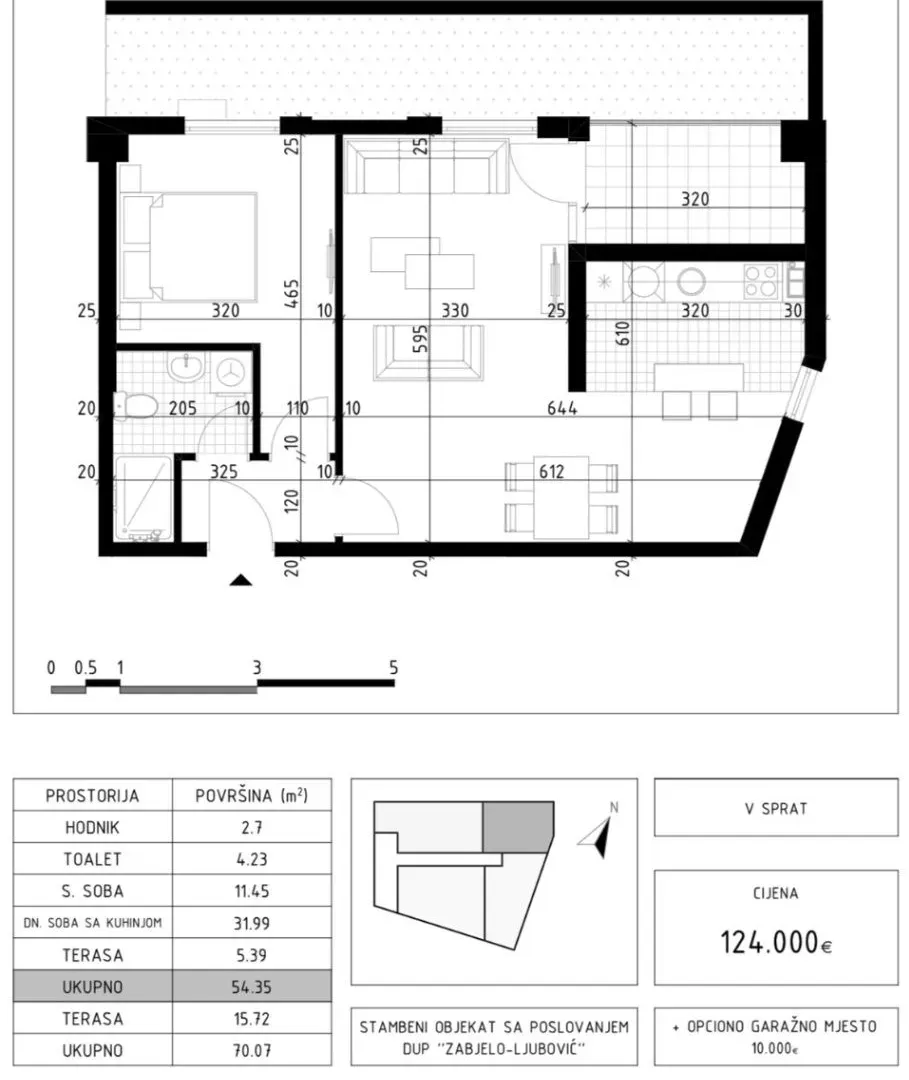 Prodaja, jednosoban stan, 70m², Zabjelo, Podgorica