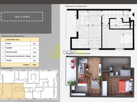 Prodaja, jednosoban stan, 56m², Momišići, Podgorica - image 5