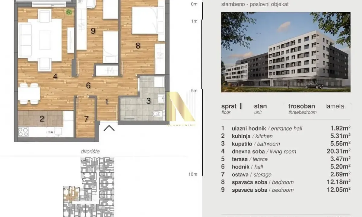 Sale, three bedroom apartment, 67m², Telep, Novi Sad Sve Podlokacije