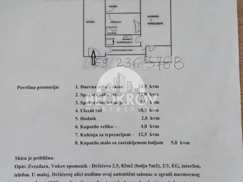 Rent, three bedroom apartment, 82m², Vukov Spomenik, Zvezdara Sve Podlokacije - image 11