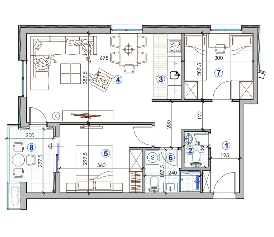 Rent, one bedroom apartment, 59m², Central Point, Podgorica
