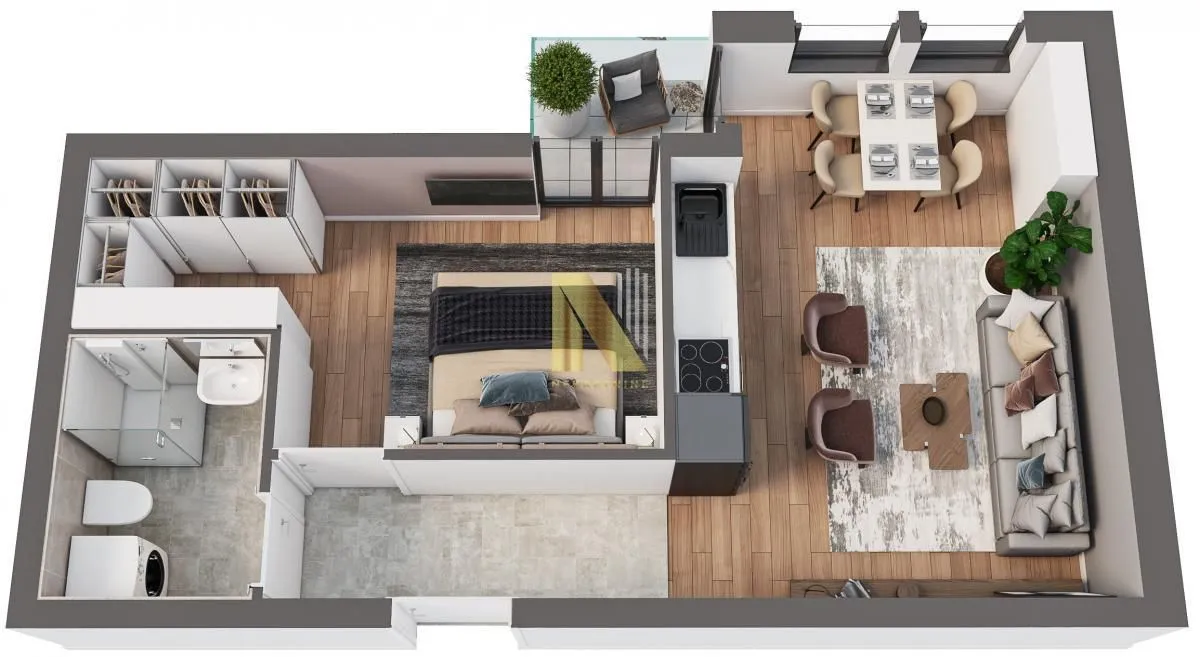 Sale, two bedroom apartment, 43m², Sajmište, Novi Sad