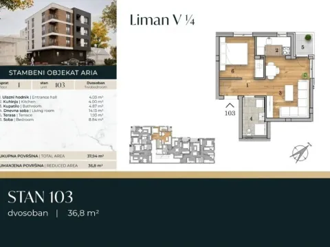 Sale, one bedroom apartment, 37m², Telep, Novi Sad Sve Podlokacije - image 2