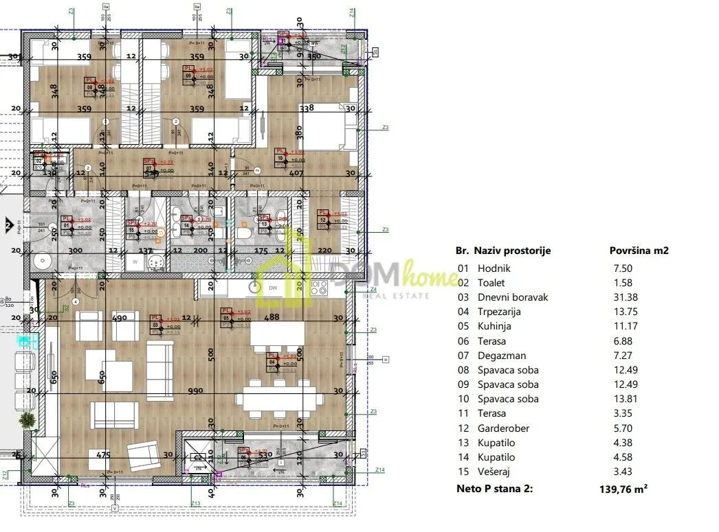 Rent, three bedroom apartment, 140m², Centar, Podgorica