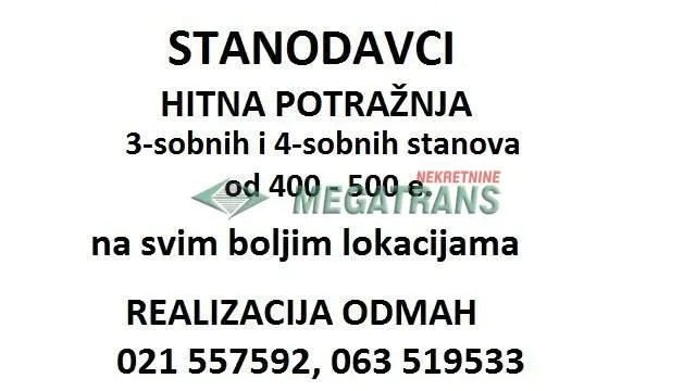 Rent, three bedroom apartment, 100m², Bulevar Oslobodjenja, Novi Sad Sve Podlokacije