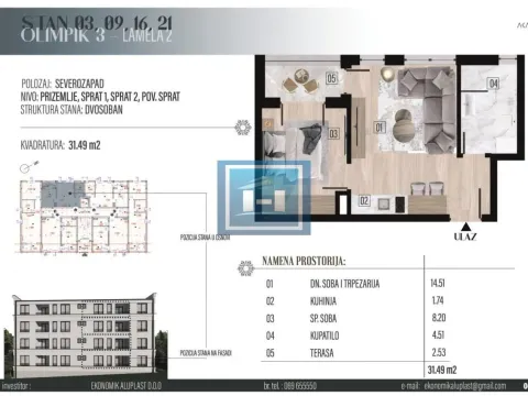 Prodaja, jednosoban stan, 31m², Vrnjačka Banja, Srbija - image 2