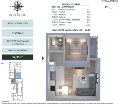 Prodaja, jednosoban stan, 37m², Zabjelo, Podgorica - image 8