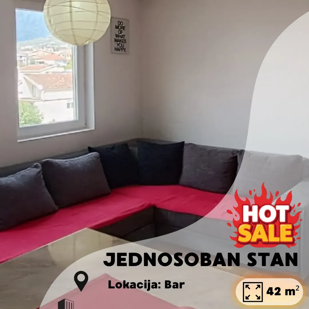 Sale, one bedroom apartment, 42m², Popovići, Bar
