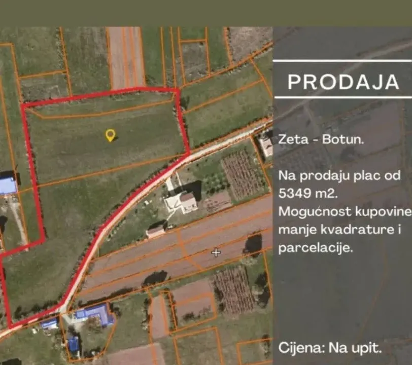 Prodaja, plac, 5349m², Botun, Podgorica
