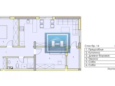 Sale, two bedroom apartment, 59m², Centar, Jagodina