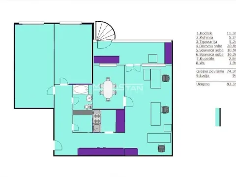 Sale, three bedroom apartment, 83m², Novi Beograd Blok 63, Novi Beograd Sve Podlokacije - image 11