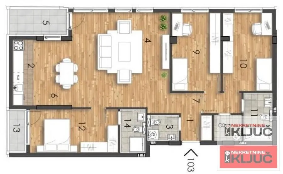 Sale, four bedroom apartment, 110m², Telep, Novi Sad Sve Podlokacije