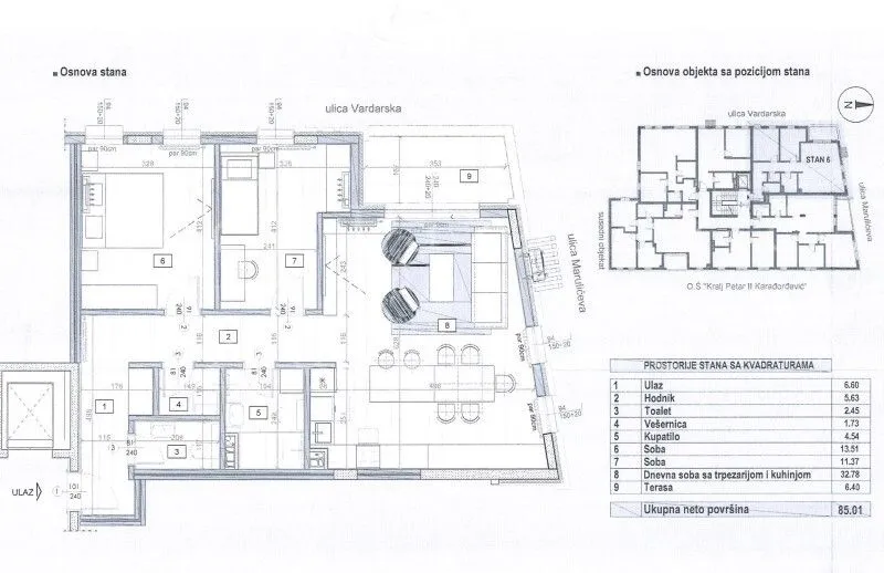Sale, three bedroom apartment, 85m², Čubura, Beograd
