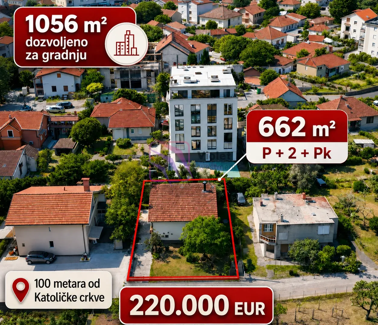 Prodaja, plac, 661m², Konik, Podgorica