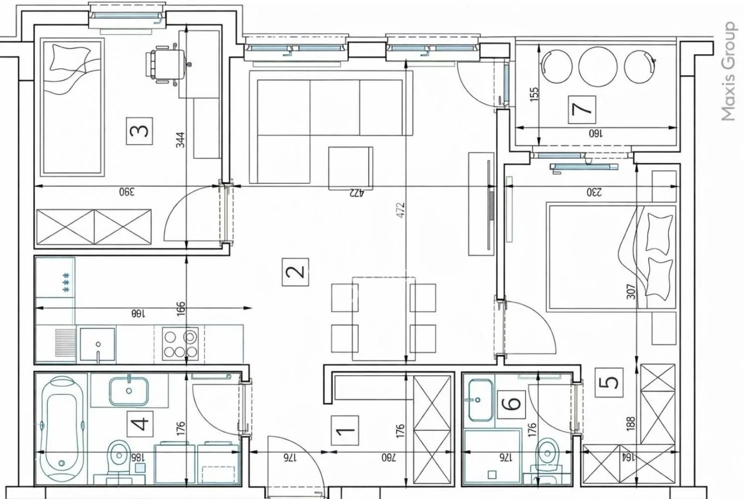 Sale, two bedroom apartment, 64m², Centar, Subotica