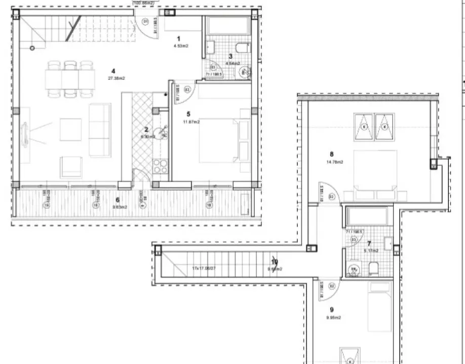 Sale, four bedroom apartment, 101m², Novo naselje, Novi Sad