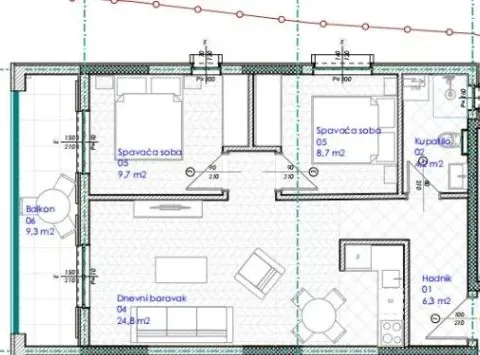 Sale, two bedroom apartment, 63m², Budva, Crna Gora - image 2