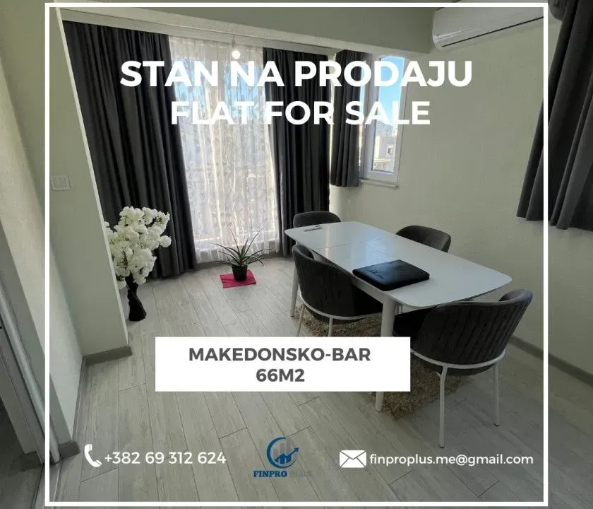 Sale, apartment, 66m², Makedonsko naselje, Bar