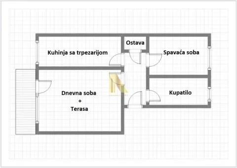 Osnova stana sa prikazom rasporeda prostorija. - image 15
