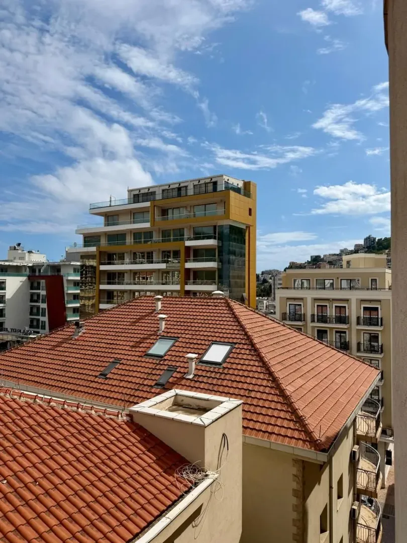 View from the terrace overlooking surrounding buildings and roofs.