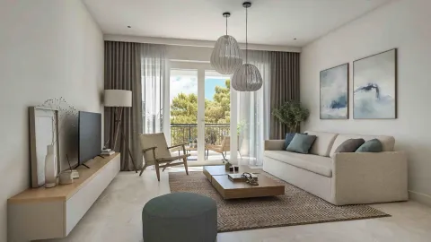Svijetla i moderno namještena dnevna soba sa izlazom na balkon. - image 3