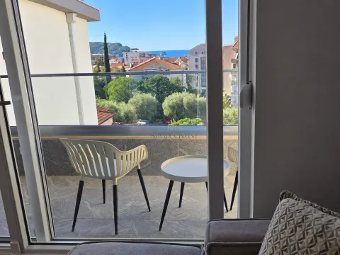 View of the neighborhood and sea from the terrace through the balcony door. - image 3