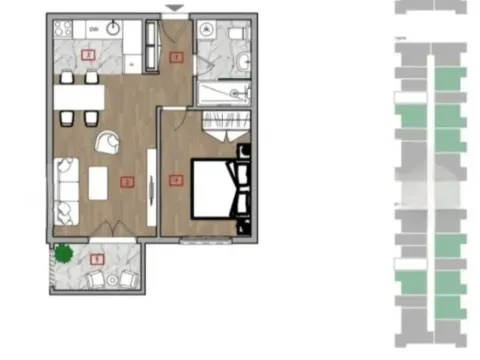 Sale, one bedroom apartment, 43m², Zabjelo, Podgorica - image 3