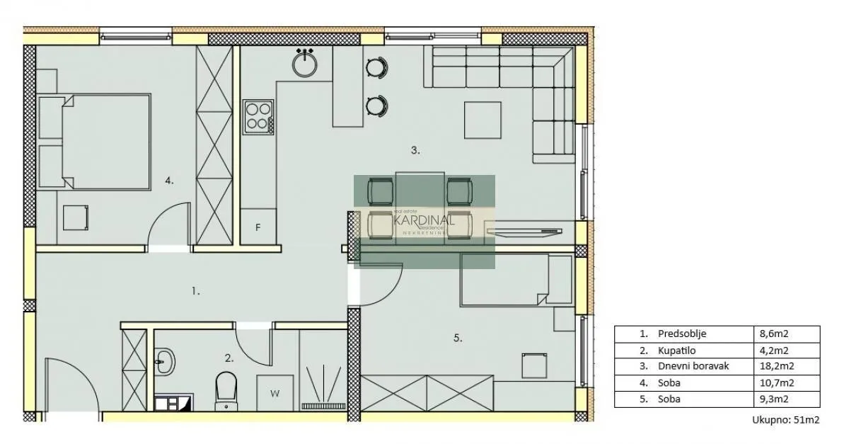 Prodaja, dvosoban stan, 51m², Centar, Jagodina