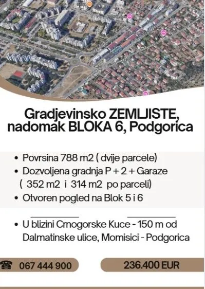 Prodaja, plac, 788m², Momišići, Podgorica