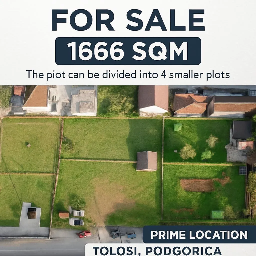 Prodaja, plac, 1666m², Tološi, Podgorica